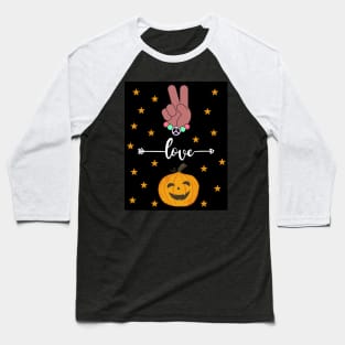 Peace Love And Pumpkin Baseball T-Shirt